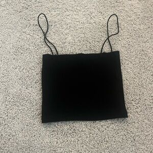 Zara Black Thin Strap Crop Tank Top